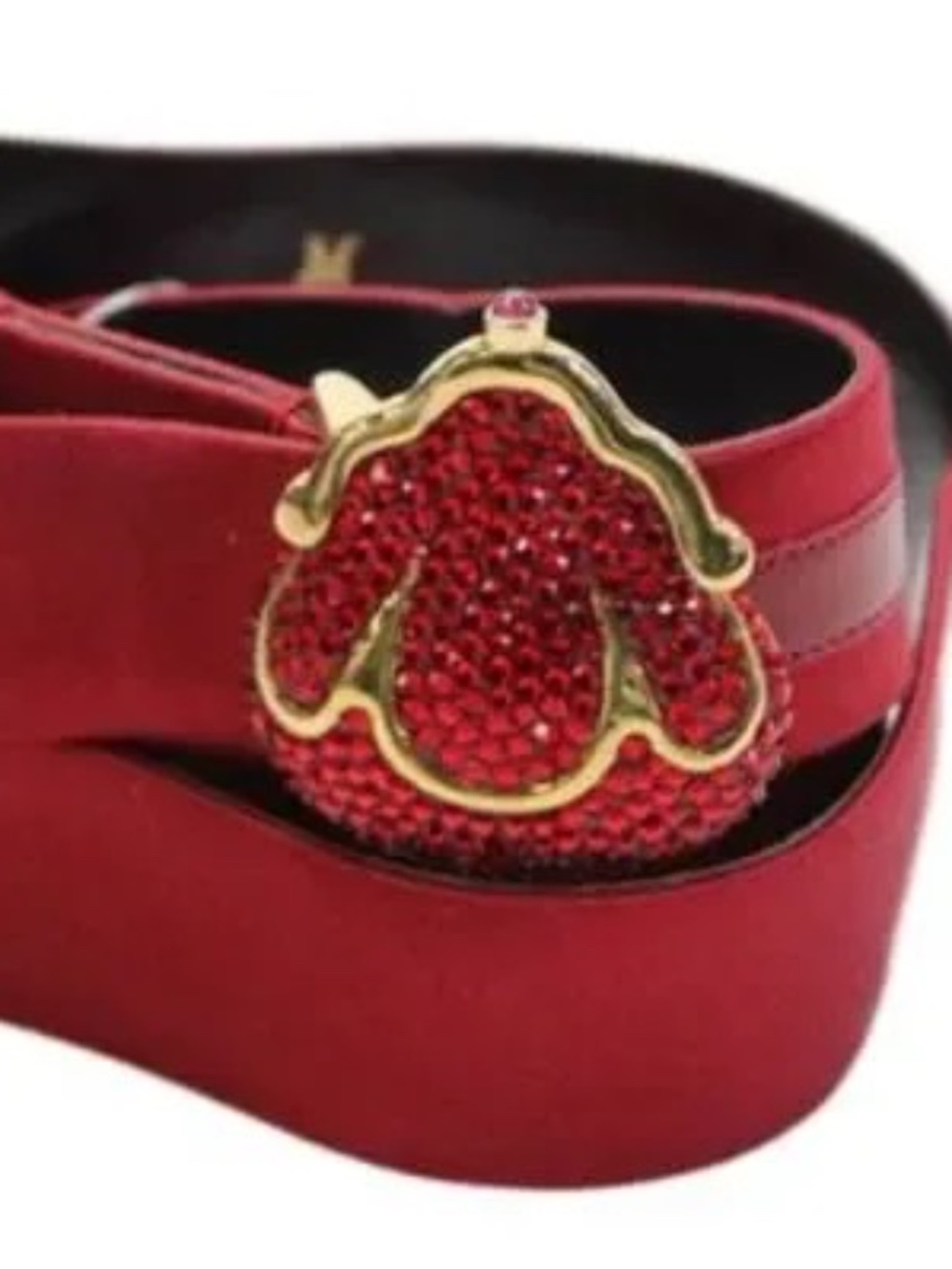 Judith Leiber Satin Adjustable Purse Buckle Belt Size M